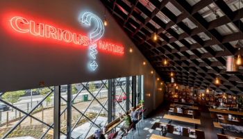 Inside Curious Brewery restaurant