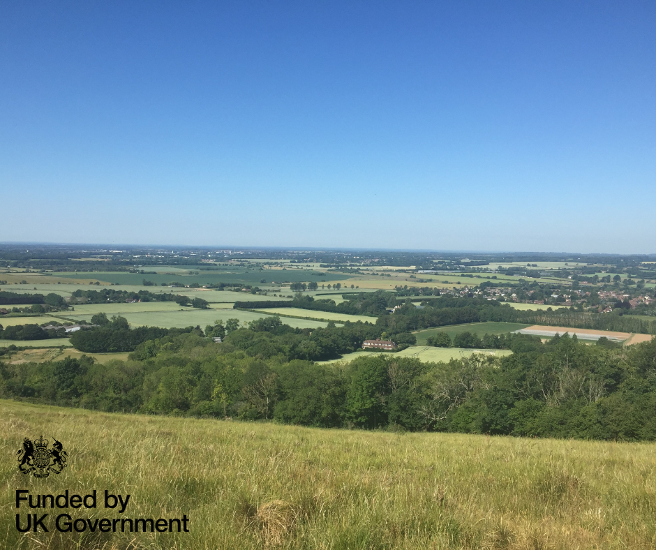 view across countryside
