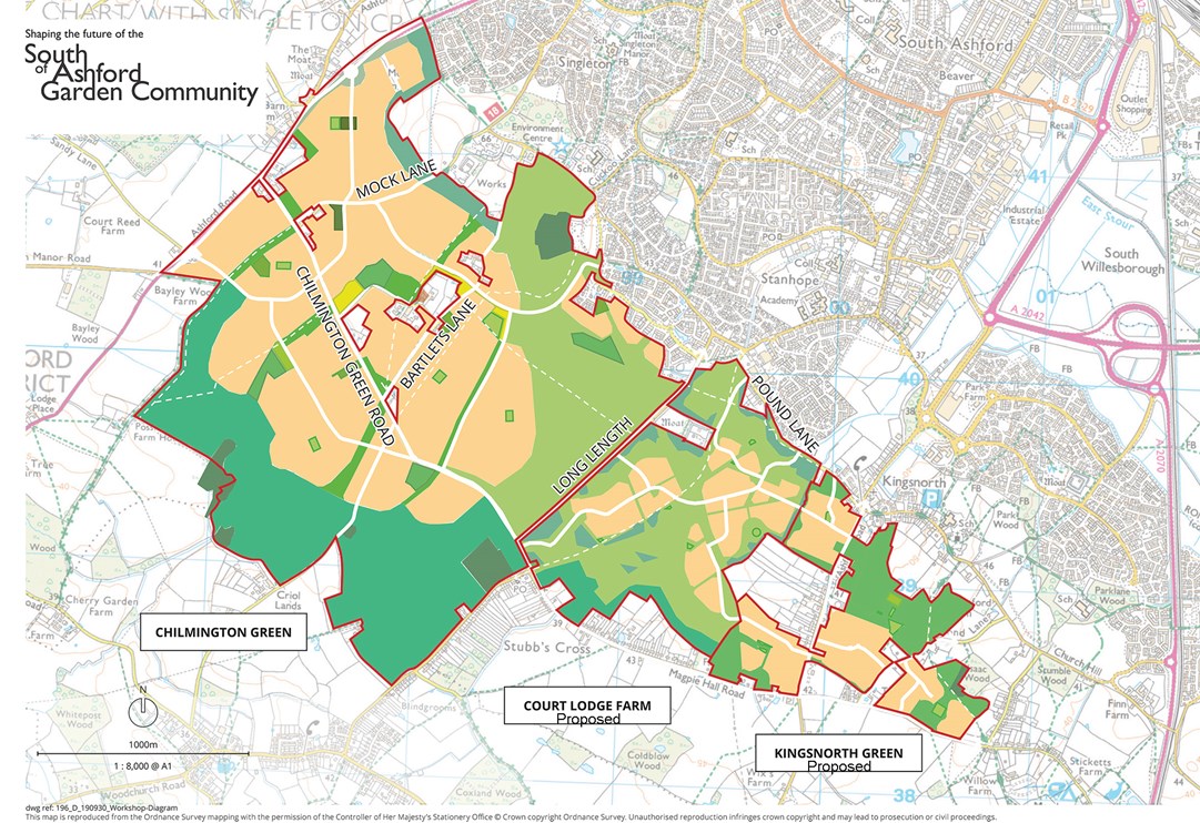 The South of Ashford Garden Community Map