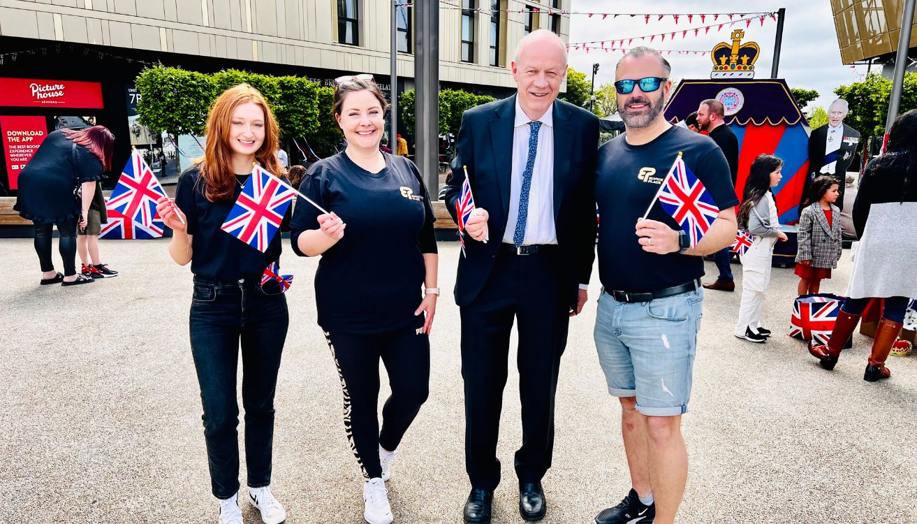 The Sideways Team alongside MP Damian Green